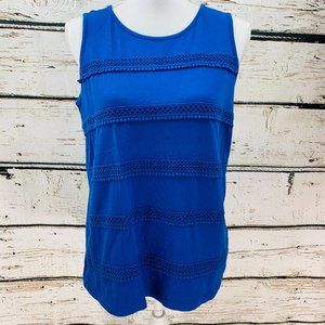 Talbots Women's Top Blue Sleeveless Small